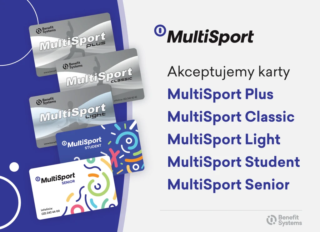 Akceptujemy karty MultiSport Plus, Classic, Light, Student i Senior